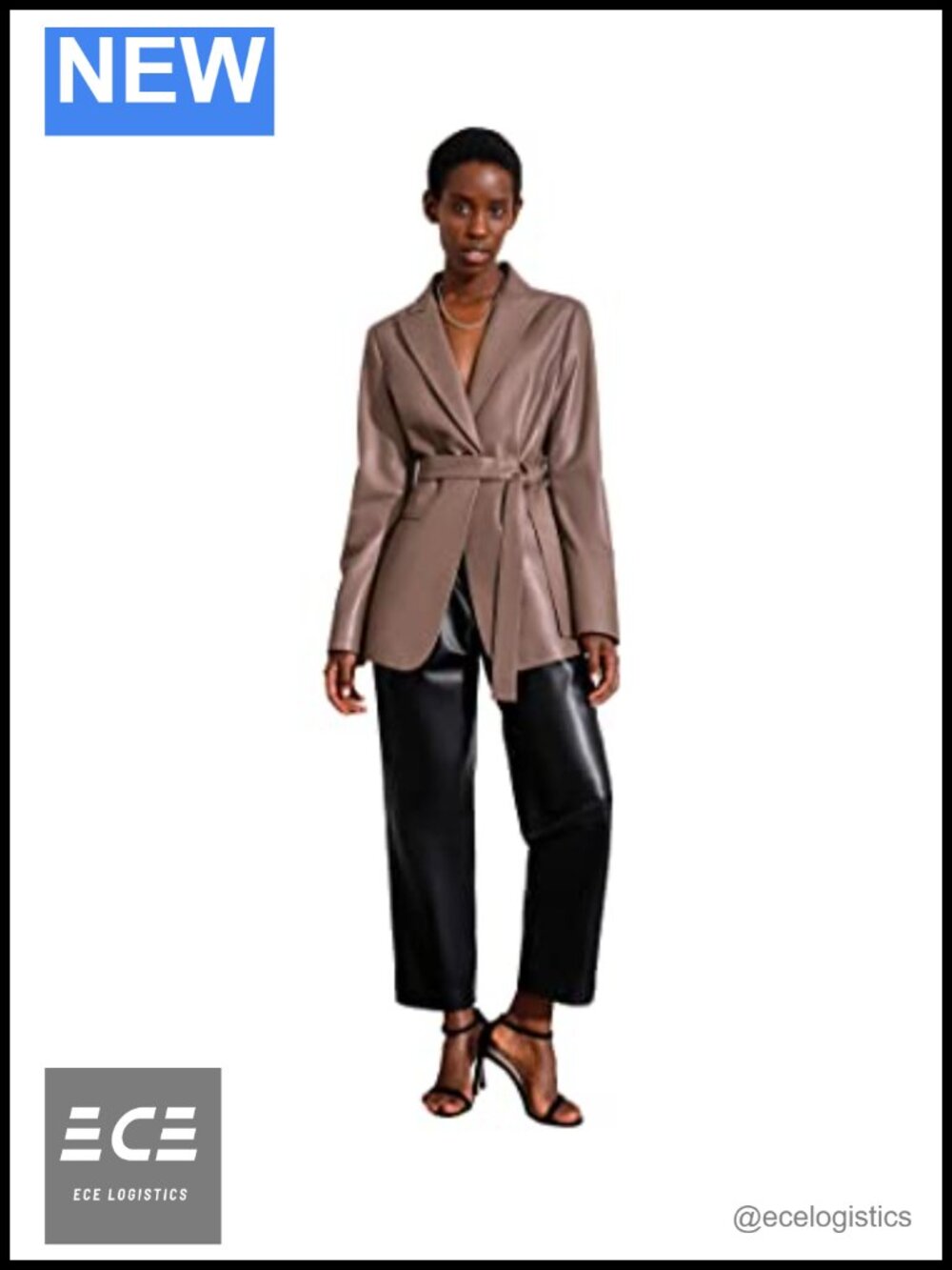 Genuine Lambskin Leather Blazer Jacket Loose Fit Notch Collar Button Coat